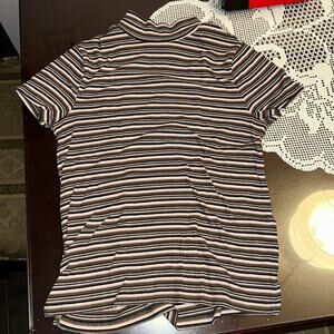 Pink Rose striped short sleeve shirt